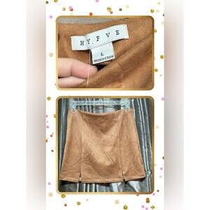 HYFVE Tan Suede-Look Mini Skirt #1901